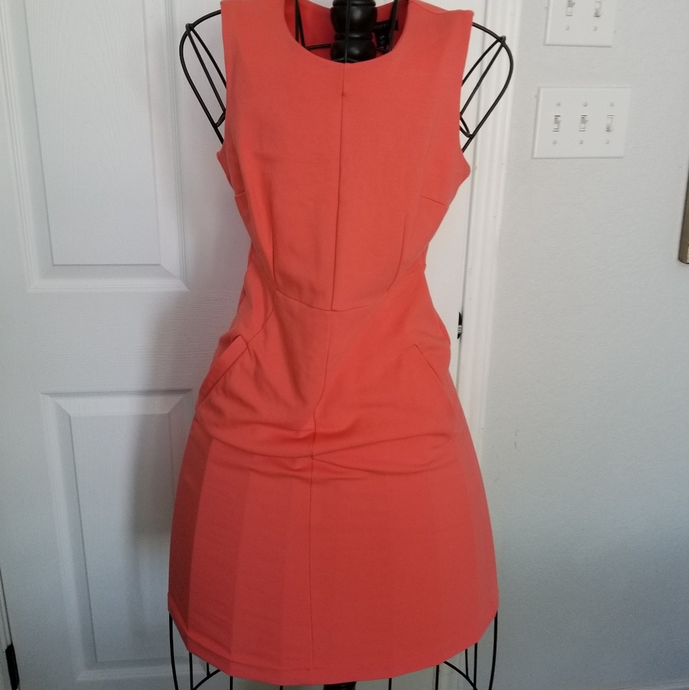 Lands' End coral a-line dress